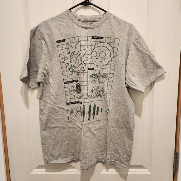 Ripple Junction Brand Adult Swim Gray Rick and Morty Print T-Shirt, Size… - Picture 1 of 4